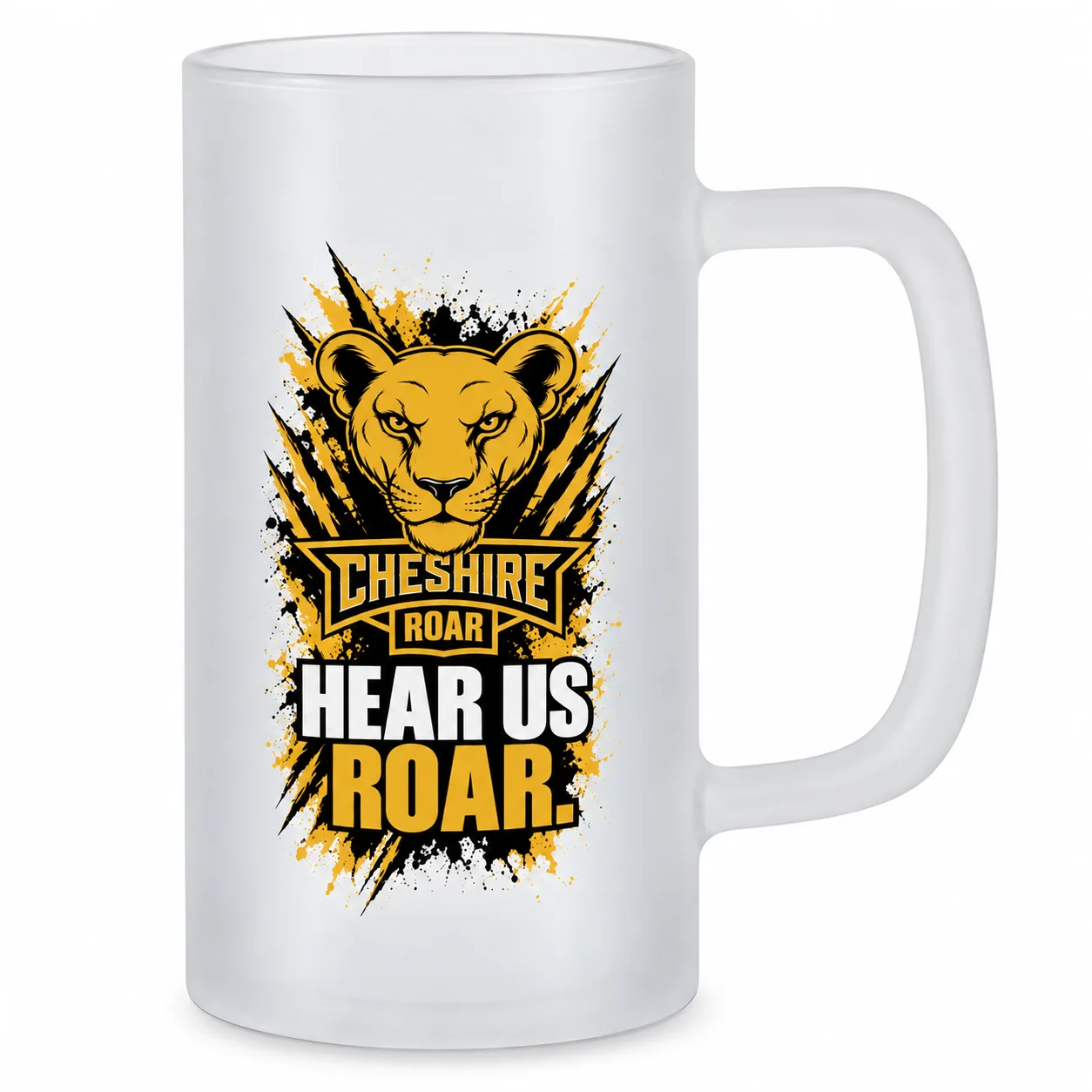 hear us roar frosted tankard