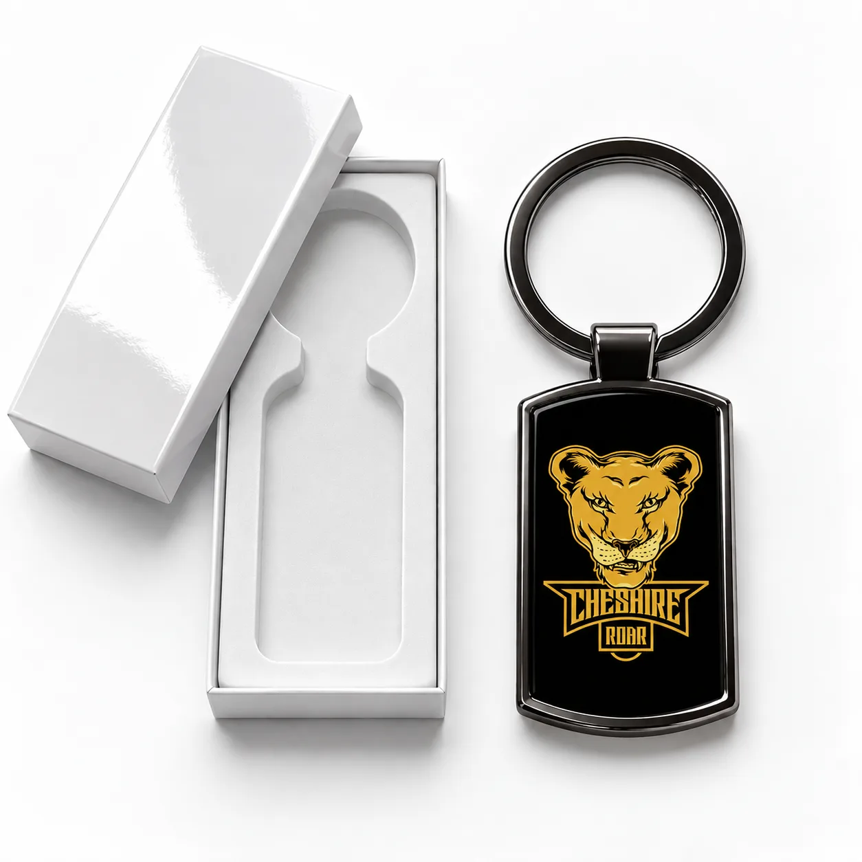 logo oblong keyring